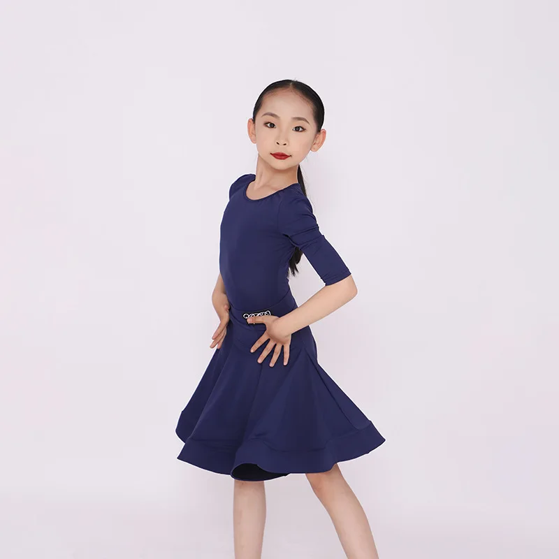 Latin dance costumes for young children and girls, training costumes for children and girls, spring and summer short sleeved gir