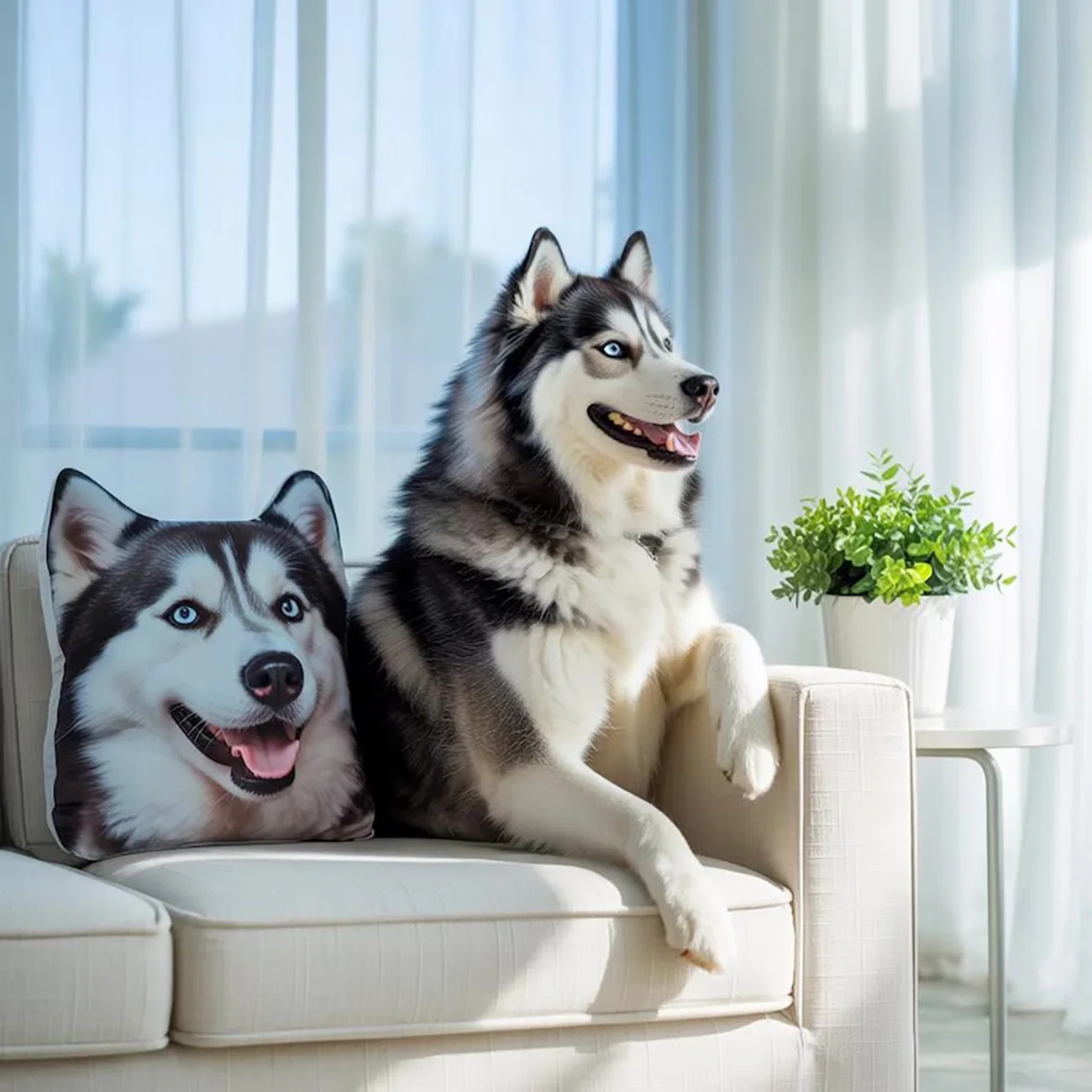 Customized modern style pet pillows with double-sided printing design and personalized pet image cushions