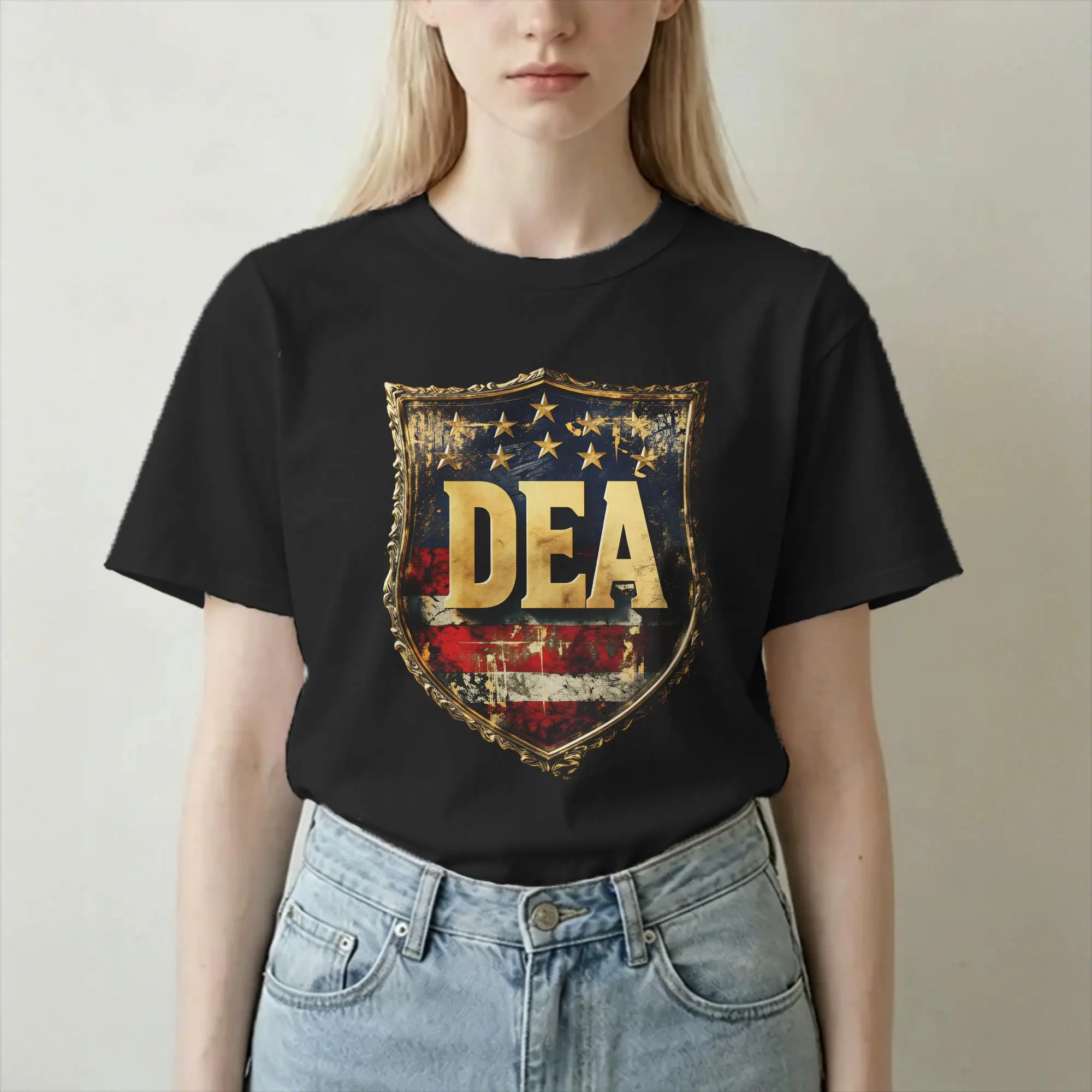 DEA USA Enforcement Agancy T Shirts Men Women's 100% Cotton Vintage T-Shirt Round Neck  Tees Short Sleeve Clothing Unique