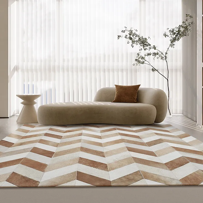 Customize Real Cowhdie Carpet Rug Living Room Patchwork Handmade Simple Large Home Floor Rug Bedroom Soft Carpet Bedside Mat