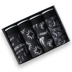 4Pcs Men's Underwear Fashion Sexy Men Panties Solid Boxershorts Male  Breathable Mens Milk Silk Printed Boxers