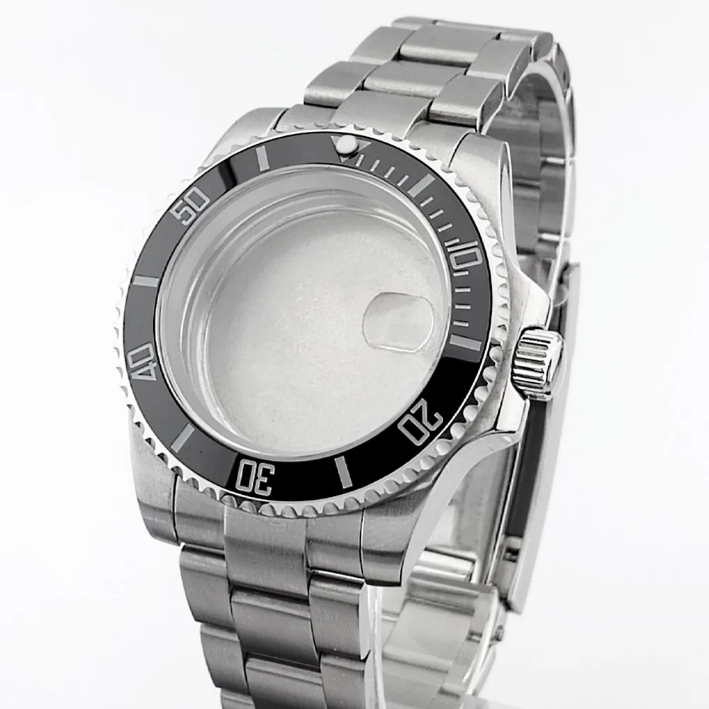 ﻿   40.5 مللي متر الفرعية ساعة الياقوت الزجاج علبة معدنية صالح NH35/36/38 حركة صالح 28.5 مللي متر ساعة الطلب أجزاء اكسسوارات صندوق ساعة الفرقة