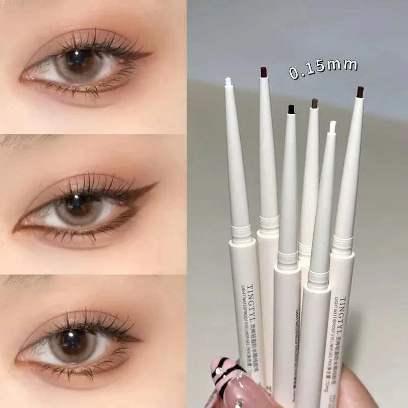 Lápiz Delineador de ojos resistente al agua, delineador de ojos sin manchas para contorno femenino de la párpado, lápiz suave de larga duración, cosméticos de maquillaje de ojos