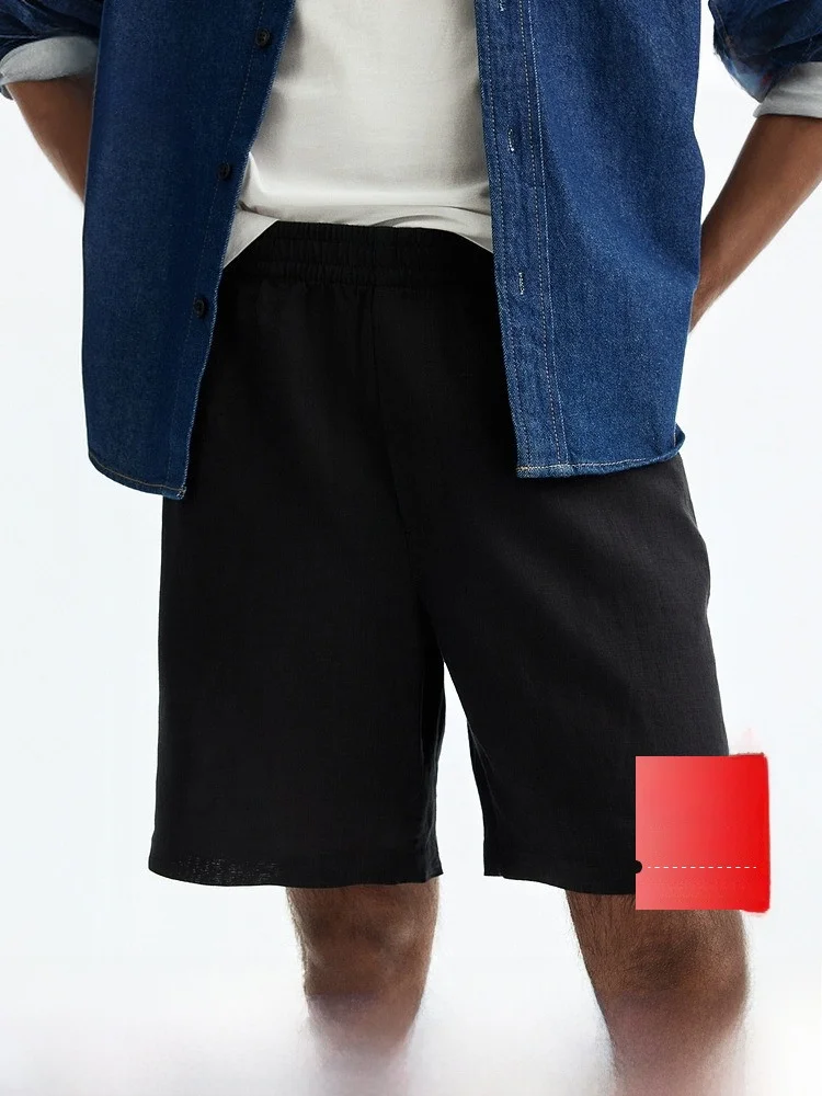 

H&M 2026 Summer New Men's Casual Style Linen Shorts Loose Fit Comfortable Breathable Eco-Friendly Linen Material Shorts