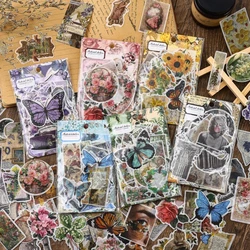 600 pecs 6 styles PET Stickers Retro ins Style, Waterproof Self-adhesive DIY Handmade Material Decorative Stickers