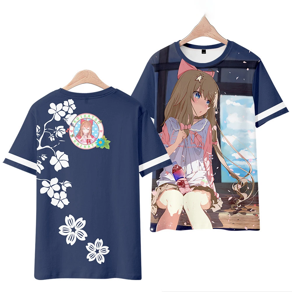 Hentai T Shirt VTuber Hololive 3D Print T-Shirt Men Women Fashion Oversize Tshirt Kid Hip Hop Top Senpai Tee Shirt Girl Camiseta