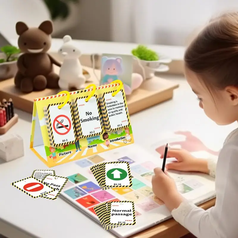 Flash Card Toy 72X Road Signs Educational Interactive Flash Cards Preschool Education Learning Toy Educational Traffic Toy For