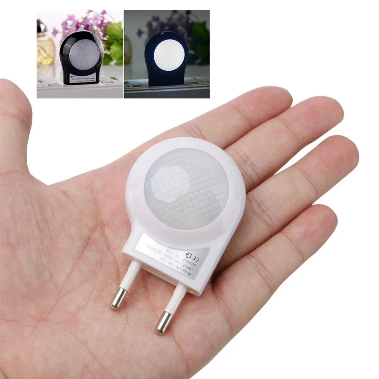 Led Light Mini Sensor Control Light Switch Socket Snail Night Light Auto Night Lamp Wall Lamp  Baby  Bedroom EU Plug