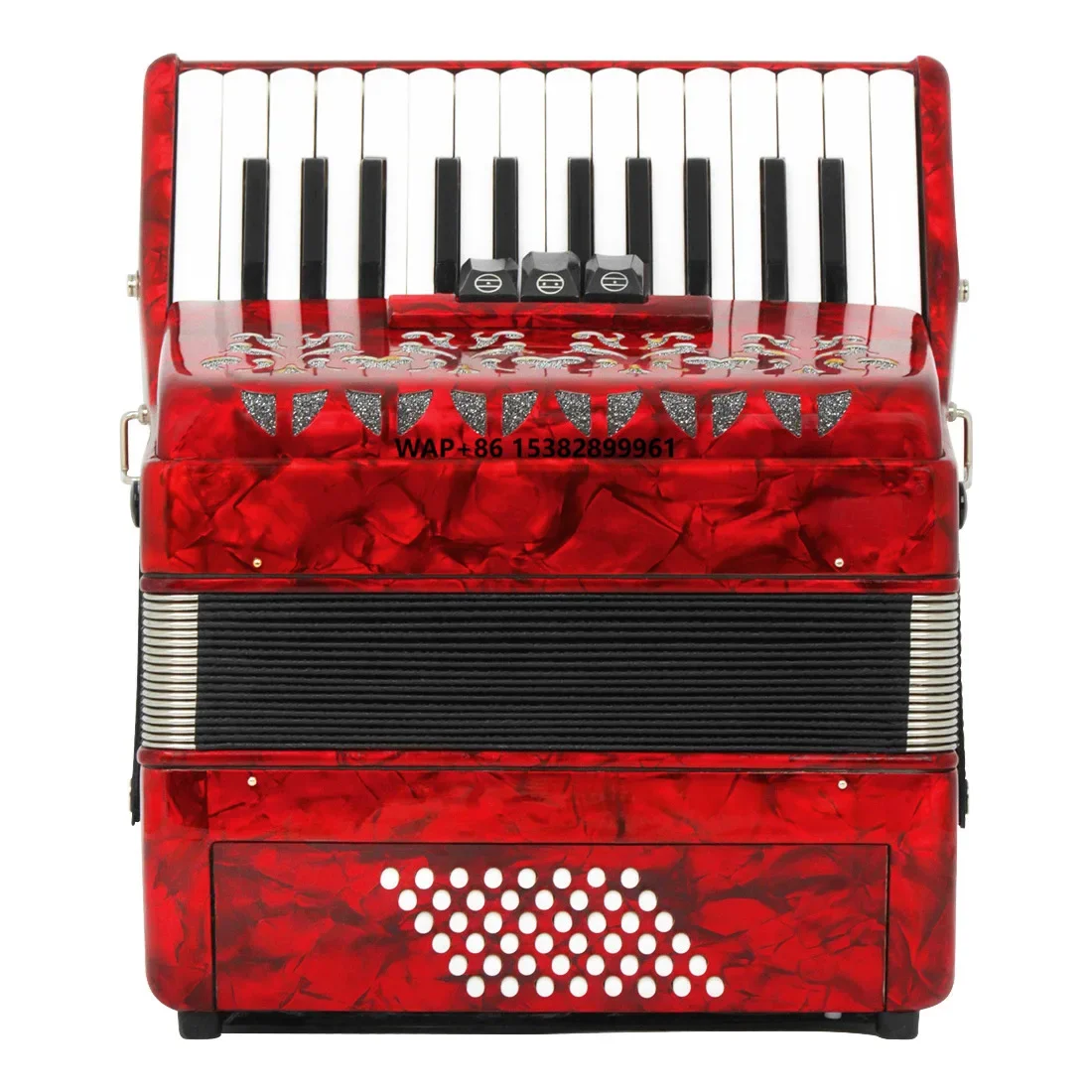 

Hot Sale Western Keyboard Instrument 26 Key 48 Bass Accordion Students Perform Accordion Red and Blue Color for Choice