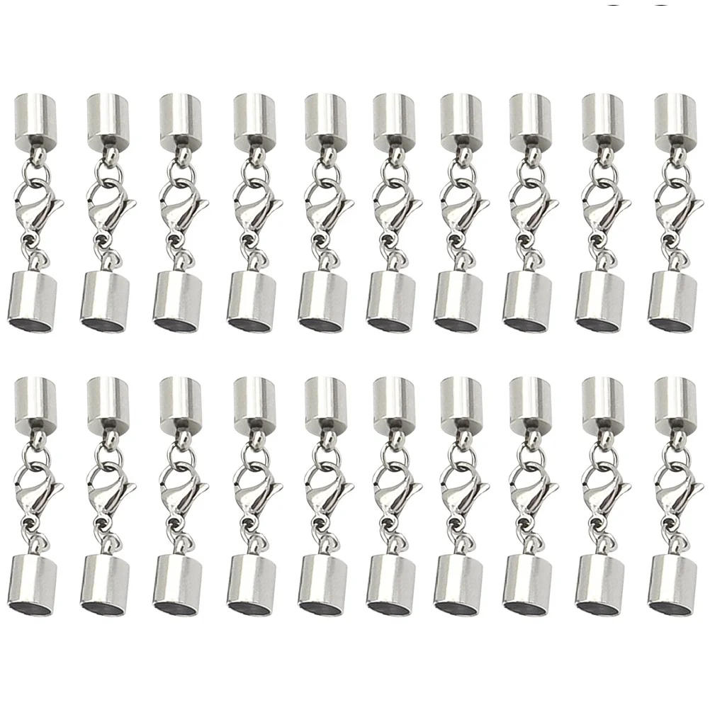 

20pcs Cord Buckle Jewelry Fastener Lobster Clasp Stainless Steel Necklace Bracelet String Durable Sturdy for Family