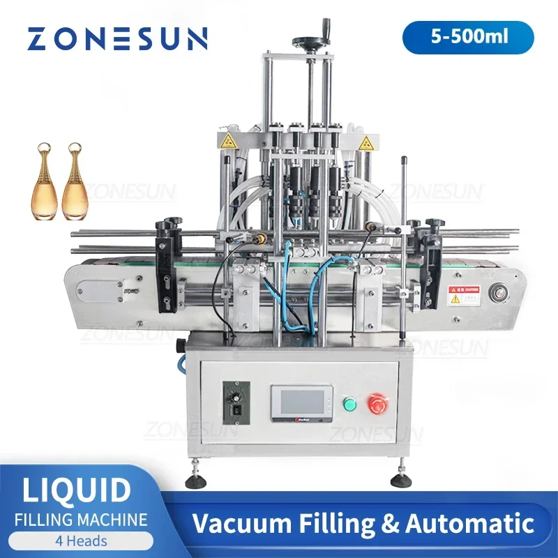 ZONESUN Desktop Automatic Glass Bottle Vacuum Liquid Perfume 500ml Filling Machine ZS-DTZL500