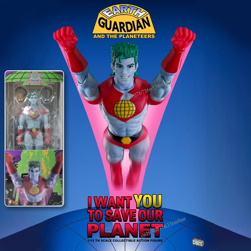 

In Stock GREATTOYS GT DSM Earth Superman Action Figure Captain Planet Toy Actuable Doll Model Gift 1/12