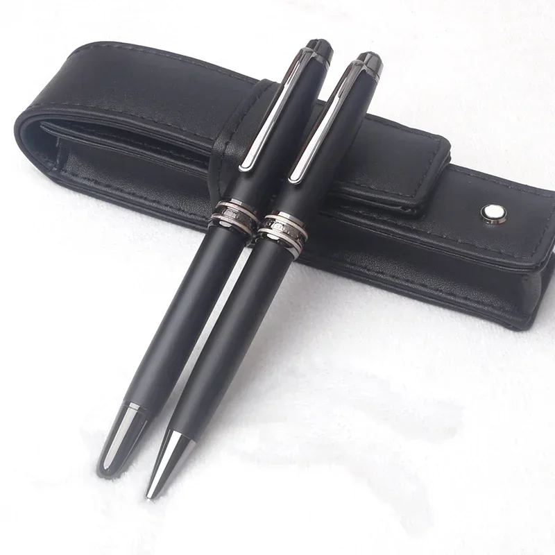 Luxury Ultra Matte Black MB Monte Ballpoint Pen Business Metal Rollerball Pen Inlay Number Office Stationery Gift 163