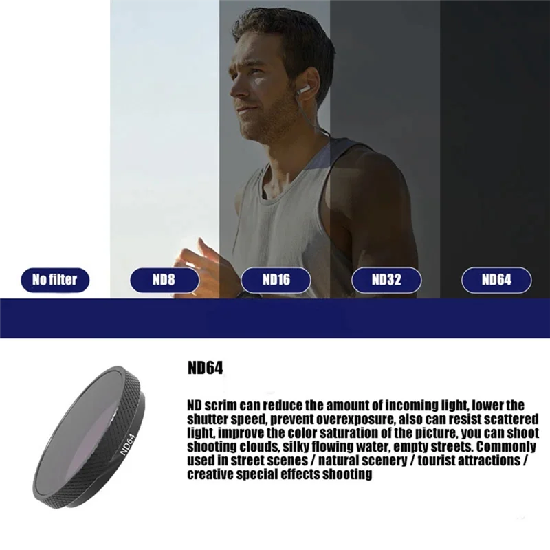 M07K-Camera Lens Filter For Insta360 GO3S CPL STAR ND8 ND16 ND32 ND64 Lens Filter Neutral Density Filter Camera Filter