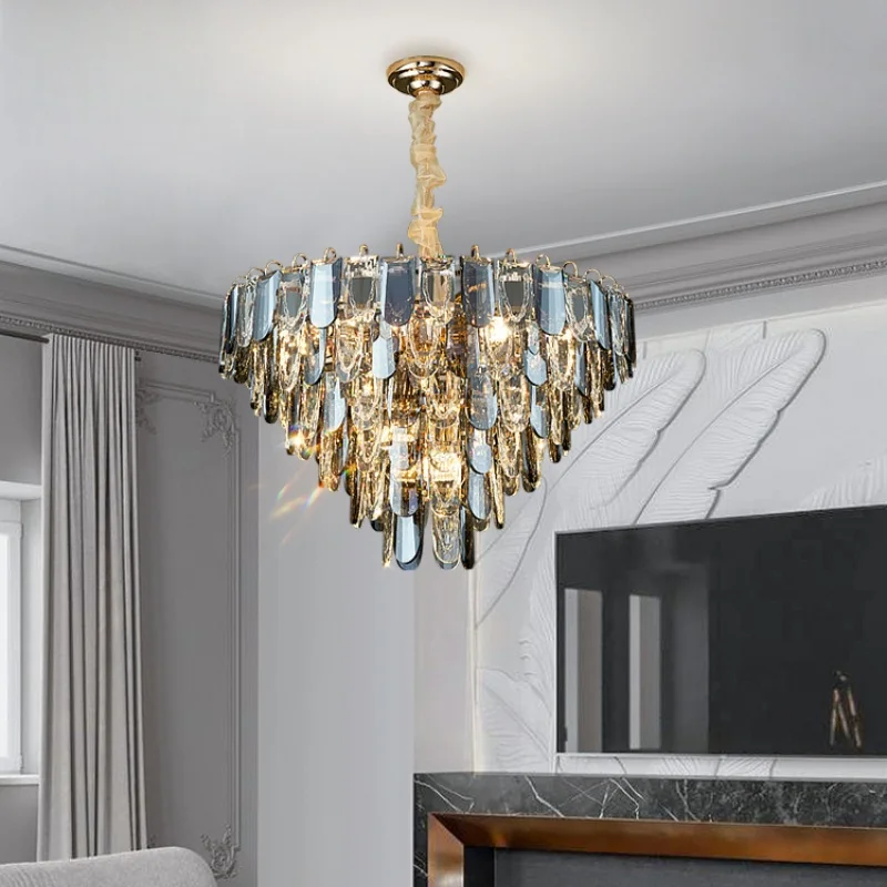 Living Room Crystal Chandelier Modern Luxury Grand And High-end Master Bedroom Light Luxurious And High-end Dining Room Lamp Led