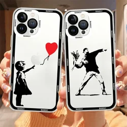 Custodia per telefono Banksy Graffiti Artist per iPhone 15 13 14 12 11 Pro Max X XR XS Max