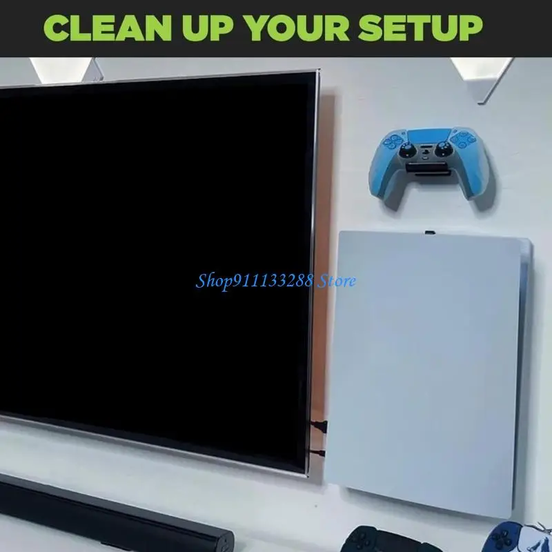 G88D Space Saving Game Console Wall Mount Bracket Featuring Integrated Cooling Fan Secure Installation Easy Setups Modern Design