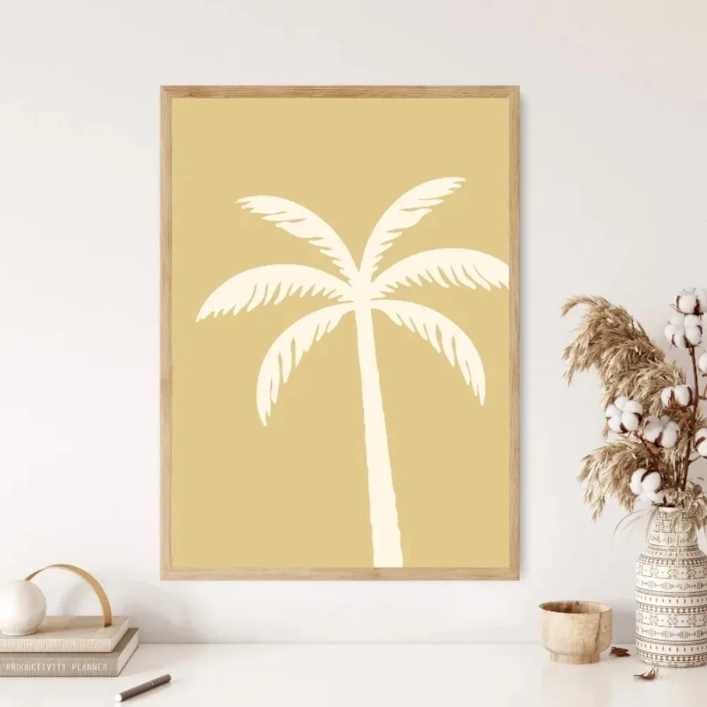 Boho Beach Surfer Sunset Minimalism Surfboard Sea Wave Poster Canvas Printing Wall Art Living Room Decor