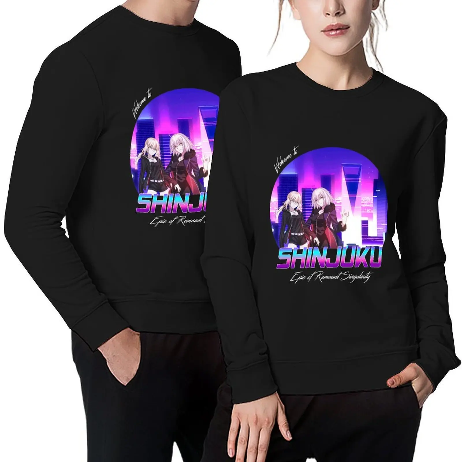 

Vaporwave - Jeanne alter and Saber Alter Shinjuku Pullover tracksuit men men's clothes korean style clothes new in sweatshirts
