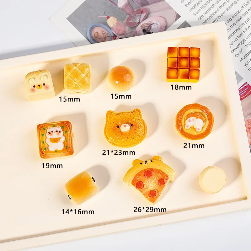 5pcs Mini Egg Tart Bread Dessert Model Dollhouse Food Toy DIY Fridge Magnet Resin Doll Accessories