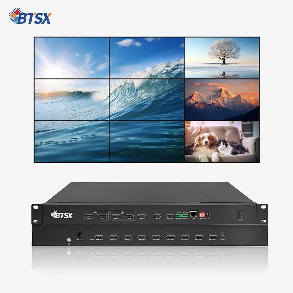 Bitvisus 1U RACK PIP Seamless Switching HDMI Switcher Matrix 3x3 3x4 3x5 3x6 4K60 LCD LED TV Video Wall Controller Processor