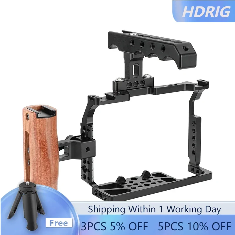HDRIG Đầy Đủ Máy Ảnh Cage Với Xử Lý & Lạnh Giày Gắn Kết Cho Panasonic Lumix DMC-GH6