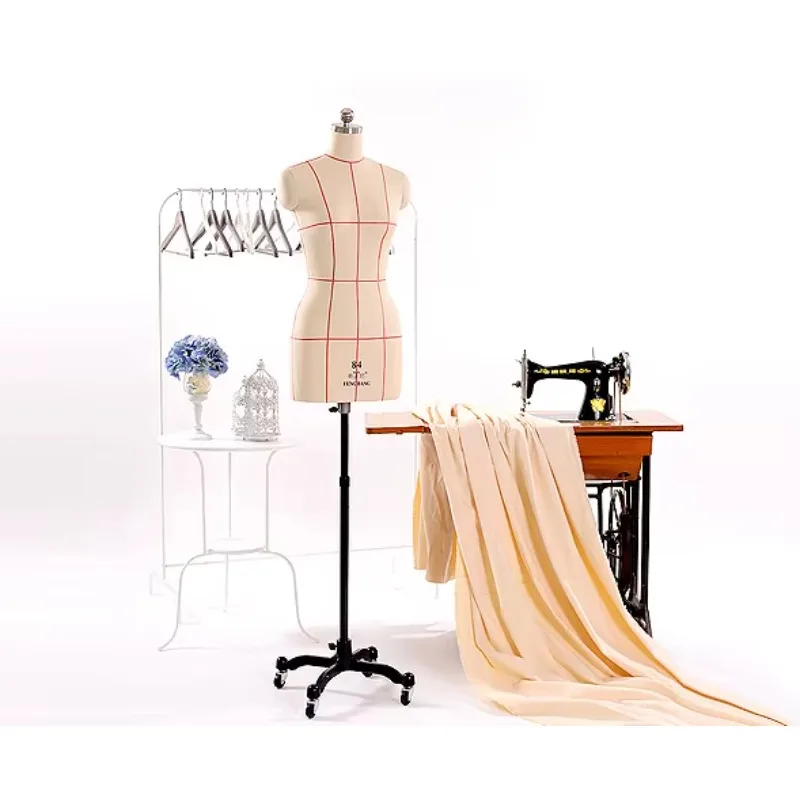 Tailors Dummy Sewing Mannequin Woman Upper-Body Tailoring Dress Form Fiberglass Stand With Magnetic Hand White Luoben