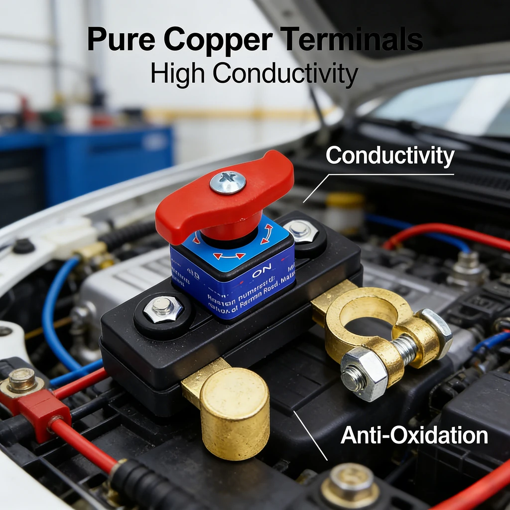12V 24V Dual Voltage Switch Battery Master Cut Off Zinc Alloy Structure Negative Pole Disconnect Knob PCB Design Copper Car