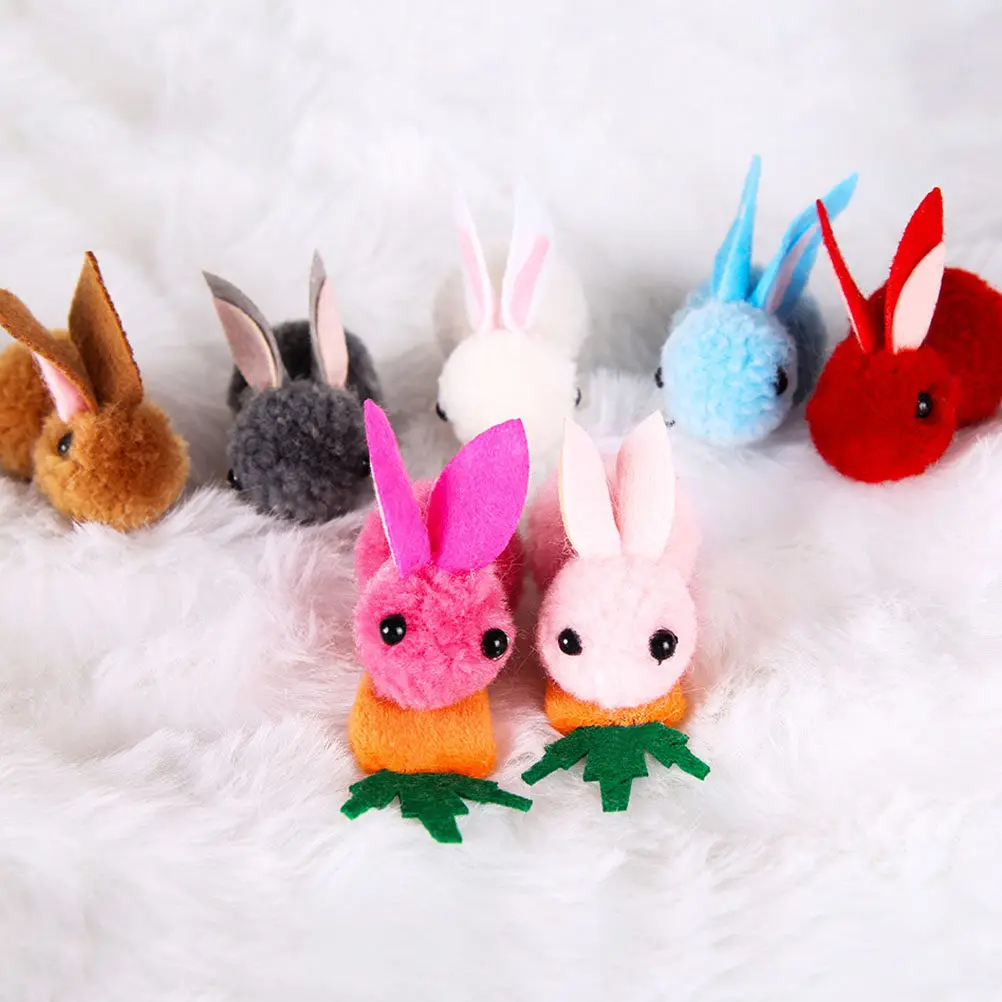 

6Pcs Easter Bunny Carrot Hair Clips Rabbit Ear Headwear Prop for Festival Party Costume Performance Creative Animal Headdress