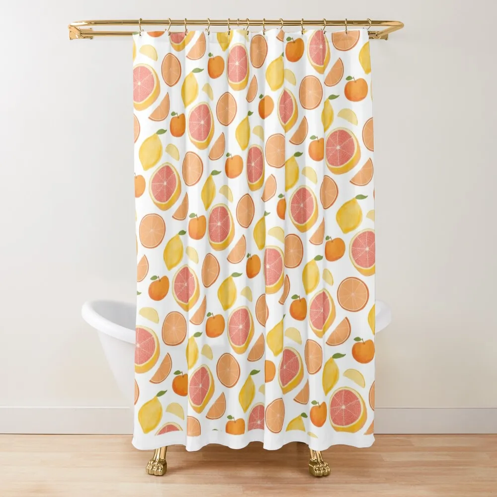 

Citrus Fruits Shower Curtain Bathroom Shower Set Washable Waterproof Fabric Shower Bathroom Anime Curtain