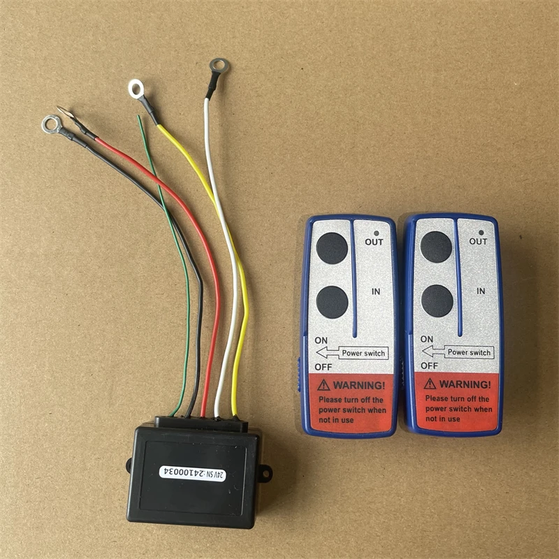 Wireless Winch Remote Control 100FT 12-24V Switch Handset Compatible With Most Brands Of Recovery Black With Twin Handset