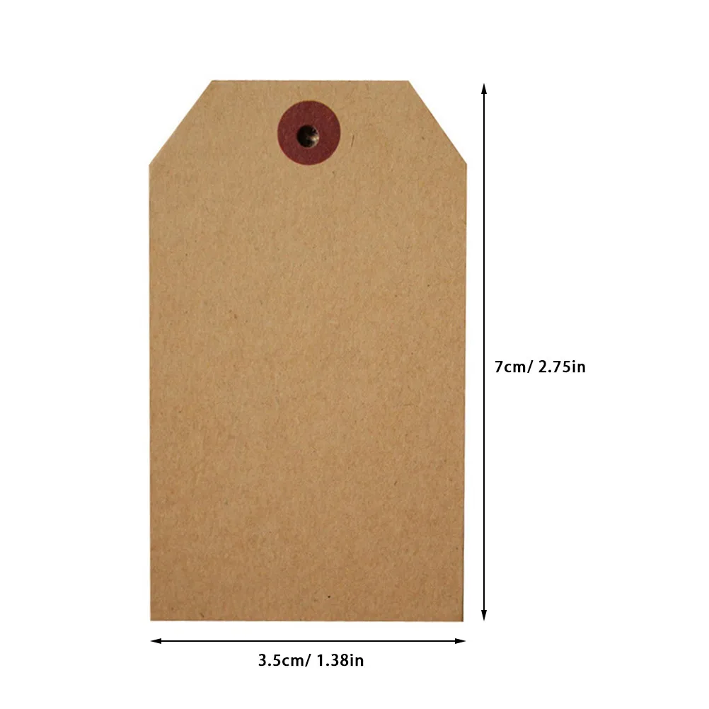 100Pcs Blank Cards Brown Kraft Paper Tags Vintage Style DIY Label Wedding Favor Price Tags Birthday Packaging Label