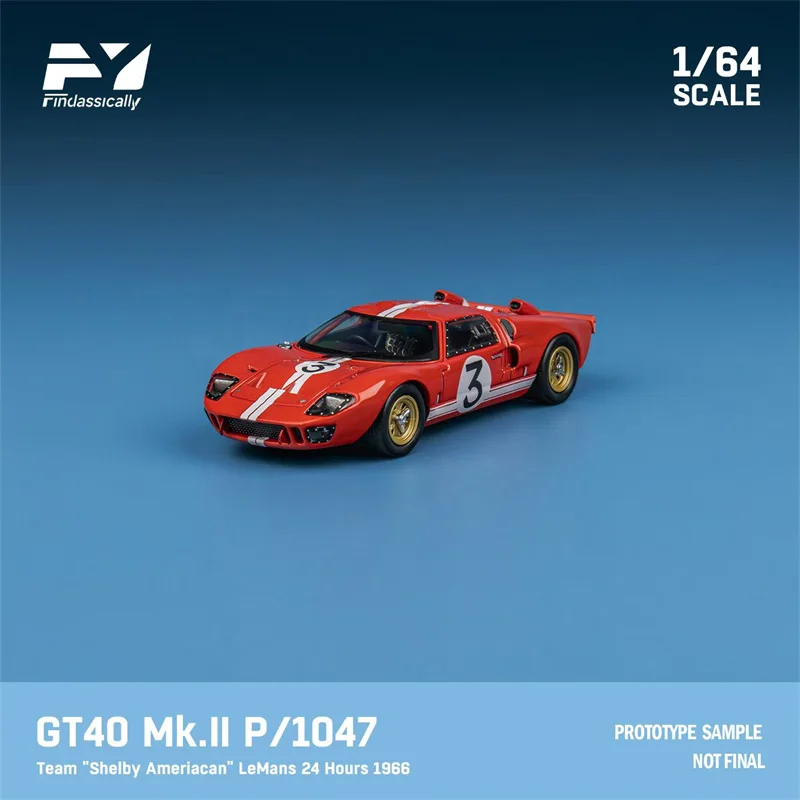 Findclassically 1:64 GT40 Mk.II 1966 Le Mans 24H colección de modelos de coches fundidos a presión en miniatura