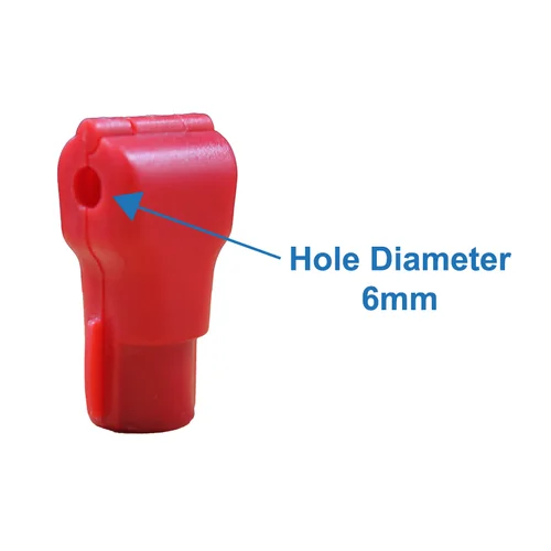 Imagen 2 del producto 100 Uds. Cerradura de gancho de bloqueo de parada roja de seguridad con orificio de 6mm para sistema eas antirrobo de supermercado