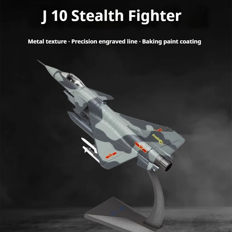 1: 72 J-10 Fighter Model Alloy Aircraft J10 High Simulation Aviation Foam Model Military Gift Desktop Decoration Collection