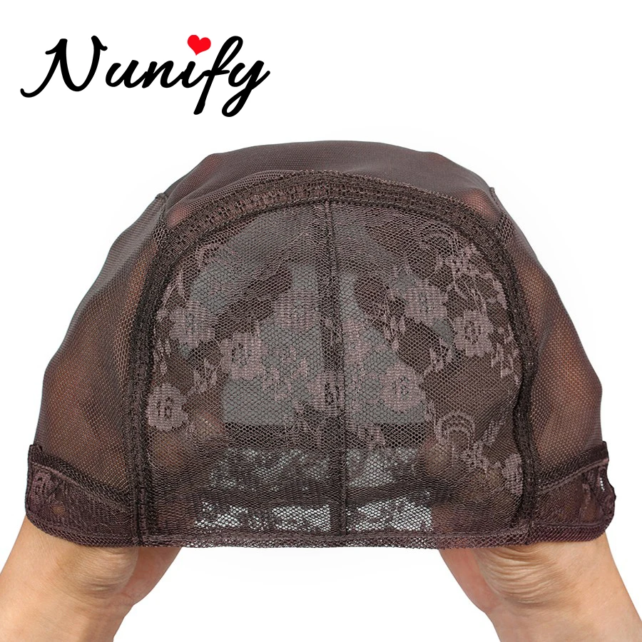

Nunify Best Adjustable Wig Cap For Making Wigs Double Layer Lace Wig Caps Black Dark Brown XL/L/M/S Hairnet Nylon Wig Cap 1pcs