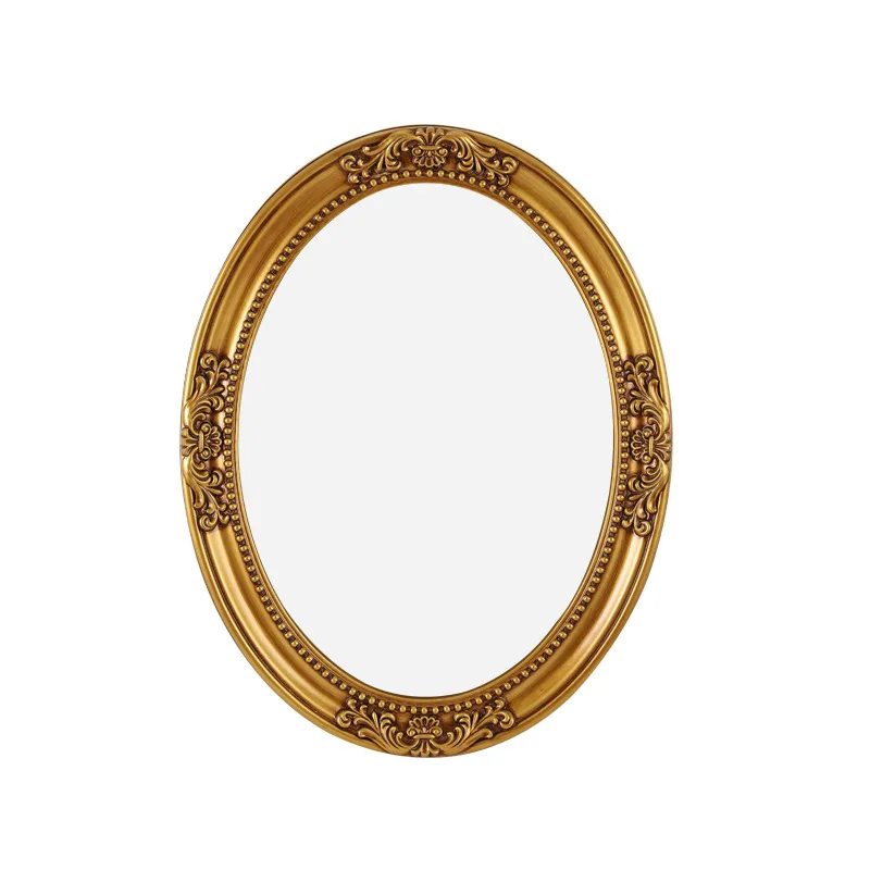 

Non-resin oil painting photo frame decorative mirror, oval mirror
