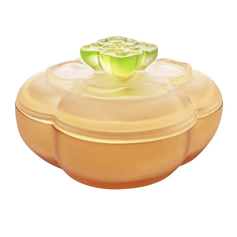 Customizable crystal glass jewelry box, using wax loss process, fruit theme, multi-color desktop storage container