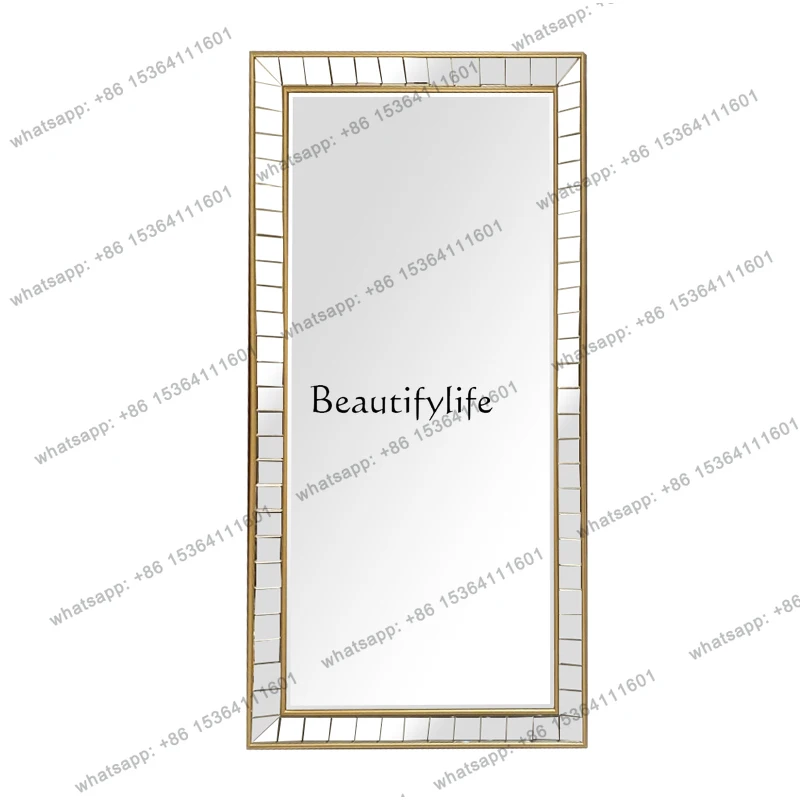 JJLiving room full body floor mirror household high-end full-length mirror to take pictures