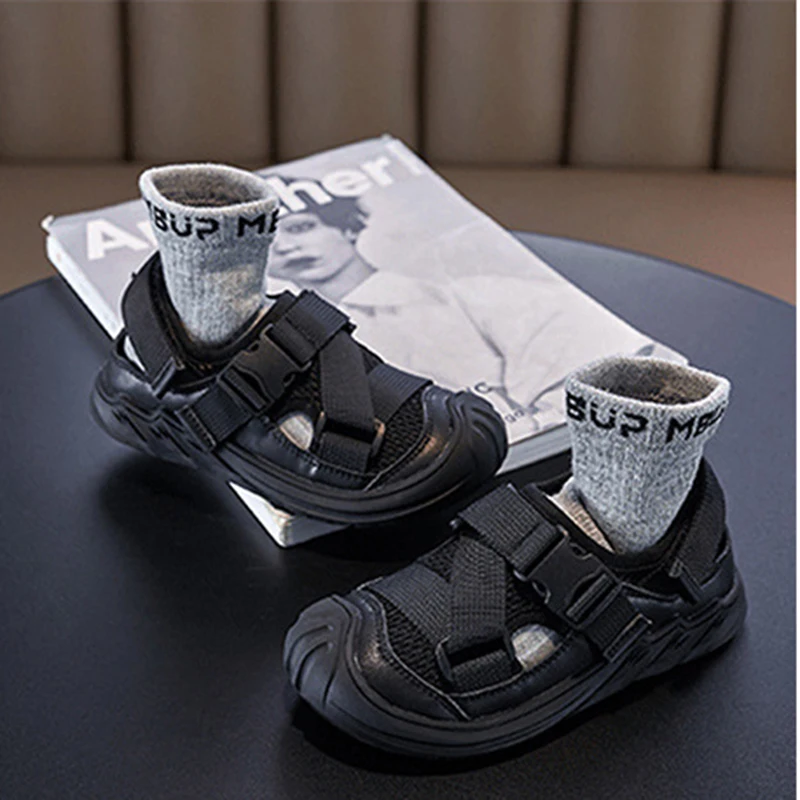 2024 New Summer Boys Casual Fashion Baotou Sandals Children\'s Sandals  Student Anti-Slip Soft-soled Beach sports Sandal