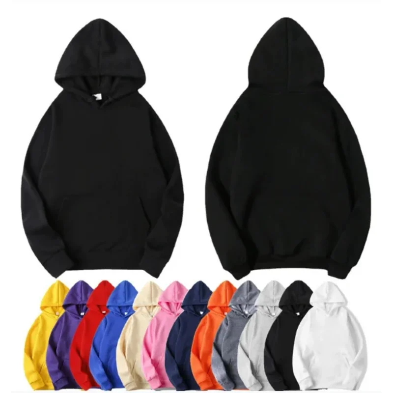 2025 Neue Unisex Einfarbige Kapuzenpullover Lässige Streetwear Sport-Hoodies Pullover Langarm Locker Sitzend Warm