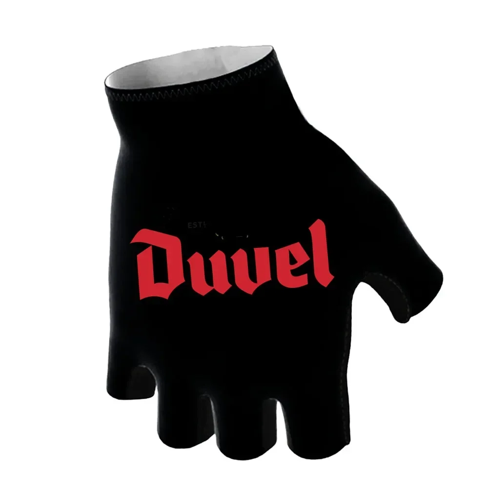 2024 Duvel Beer Team Cycling Gloves Black Bike Belgium Bicycle Half Finger Glove One Pair Size M-XL Gant Cyclisme