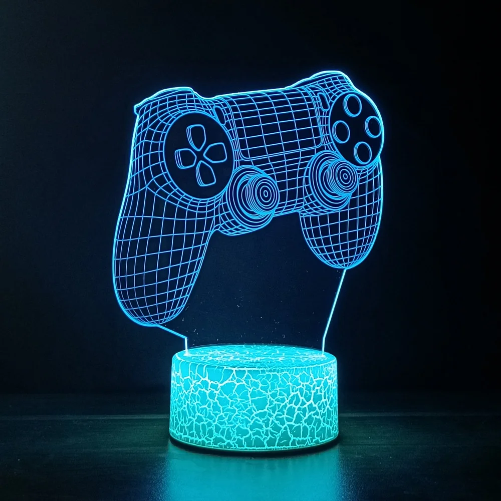 Nighdn-Veilleuse 3D avec Contrôleur de Jeu, Lampe Icide pour Chambre d'Enfant, Décor de Salle de Jeux, Cadeaux de Noël et d'Anniversaire pour Garçons et Bol