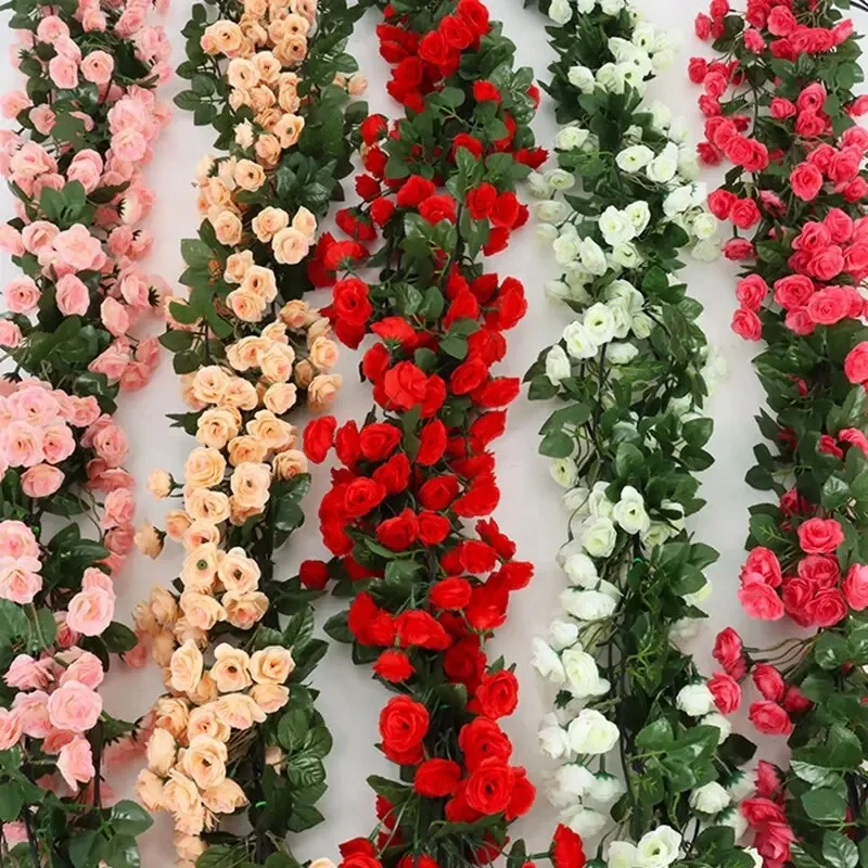 

1/3pc Artificial Rose Flower for room decor wedding Home Decoration Spring Autumn Garden Arch Christmas Rattan DIY Plants Vine