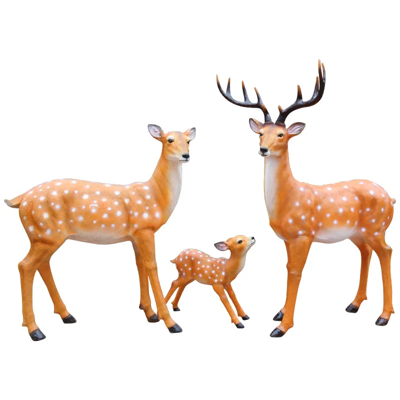 

Lifelike outdoor garden fiberglass animal sculpture deer statue