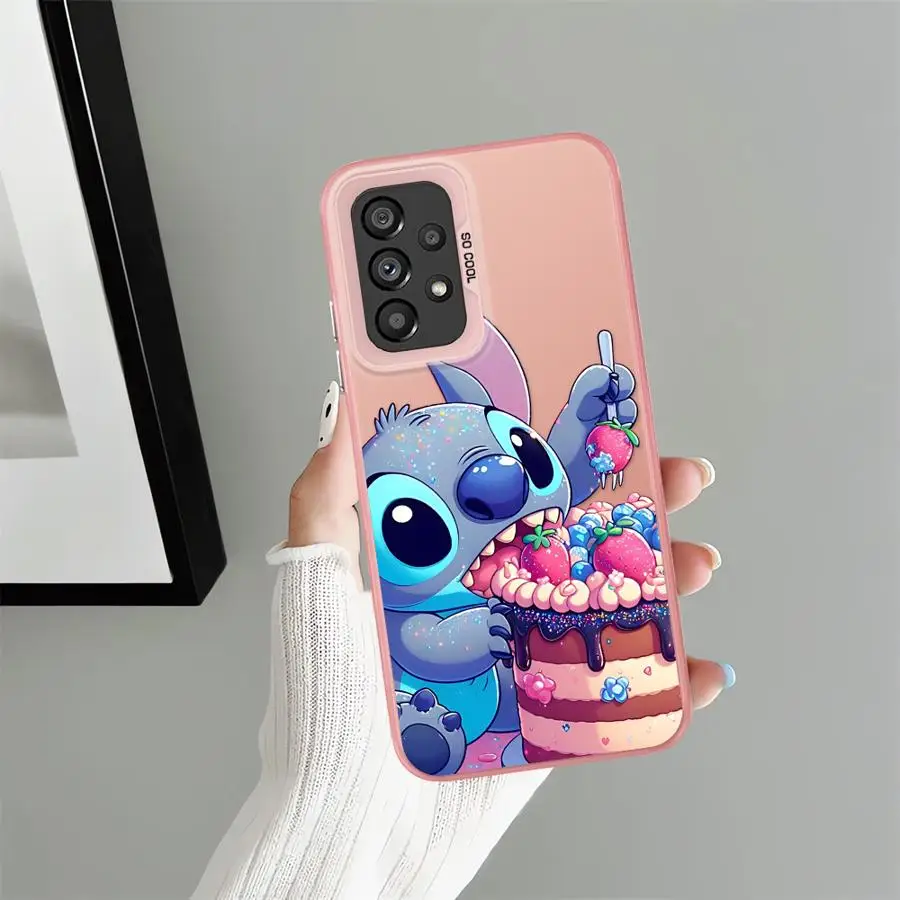 삼성 갤럭시 A30 A50 A56 A51 A52 A10 A20 A02 A03 A71 A72 A06 A07 A54 A55 A04 A05용 케이스 디즈니 귀여운 스티치 백폰 커버