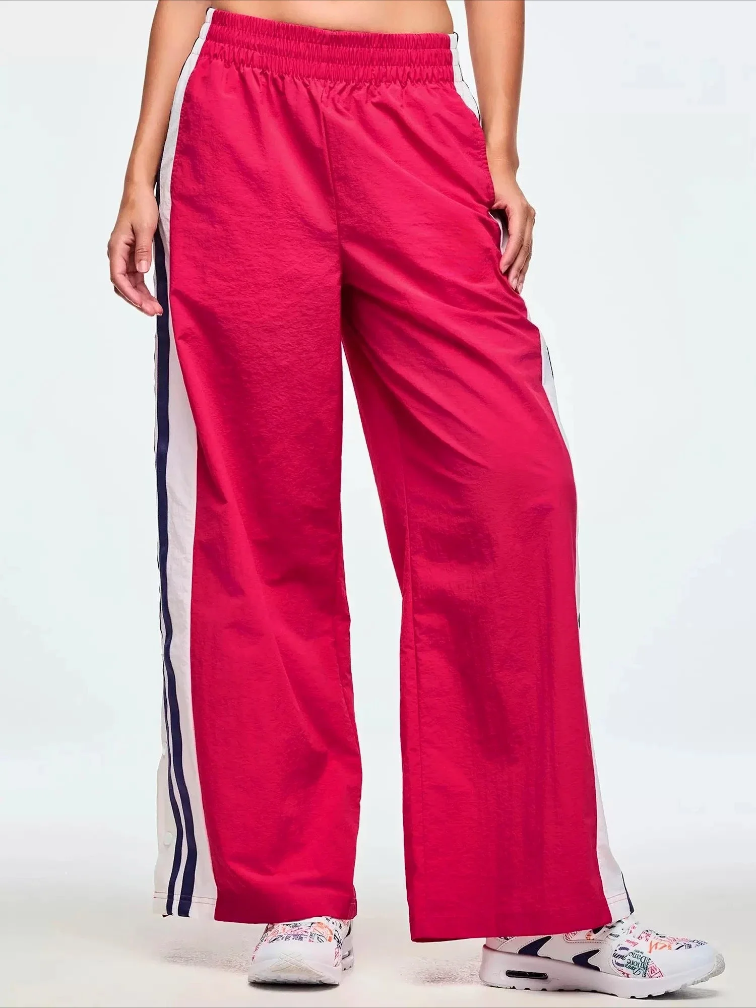 

2026 Новые дышащие быстросохнущие брюки для мужчин и женщин, корейские повседневные свободные прямые пуговицы, спортивная одежда, модные спортивные штаны