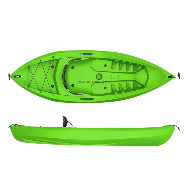 

Дешевый одиночный пластиковый каноэ/каяк для одного человека, каяк для взрослых, продается сверху, рыболовный каяк с дополнительными аксессуарами