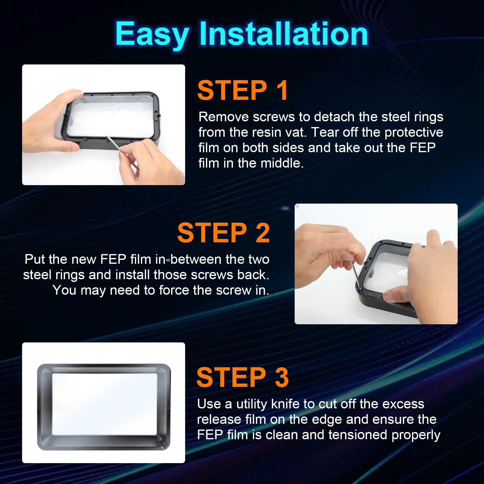 Vonxion 5Pcs FEP Release Film 235x160x0.15mm For ELEGOO Mars 4 Ultra Mars 5 Ultra Mars 3 Pro LCD SLA UV Resin 3D Printer Parts - Image 6