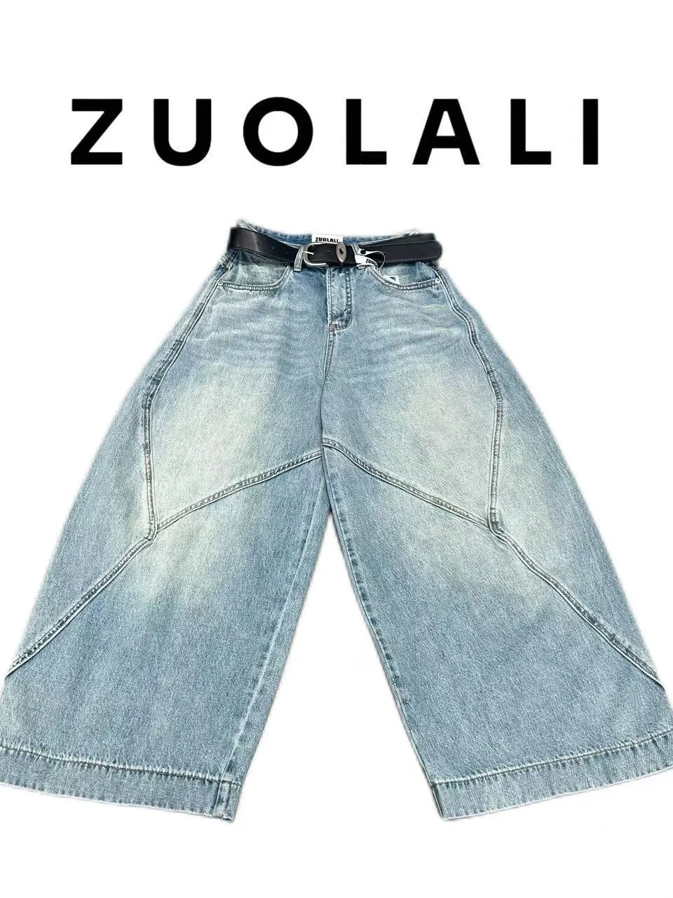 

Джинсы с высокой талией свободного кроя из хлопкового денима в американском ретро-стиле, удобные для повседневной носки, из мягкого материала, без стрейча, синие